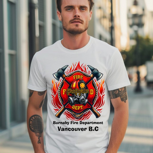 Camiseta Emblema da coragem vestido pelos bombeiros (Criador carregado)