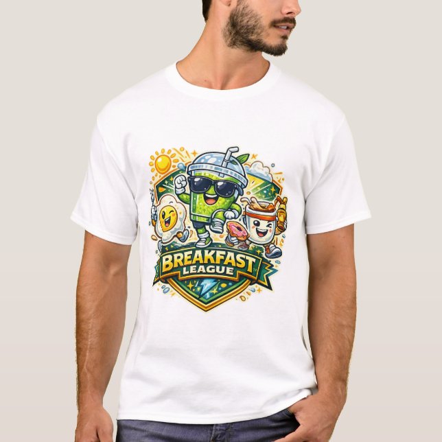 Camiseta Emblema da Equipe da Liga do Café da Manhã (Frente)