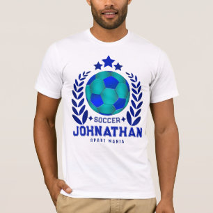 Camiseta Emblema da Equipe de Futebol Azul   Presentes Para