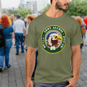 Camiseta Emblema de Águia Bandeira EUA DD 214 Alumni do E