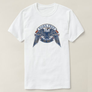 Camiseta Emblema de Águia com Faixa Born Free, Águia Majest