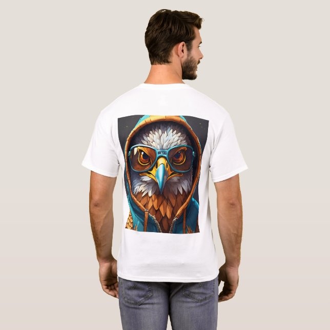 Camiseta emblema de águia cristal dinâmica em uma t-shirt. (Parte Traseira Completa)