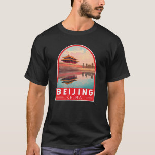 Camiseta Emblema de Arte de Viagem da China Pequim