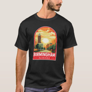 Camiseta Emblema de Arte de Viagem de Birmingham Alabama