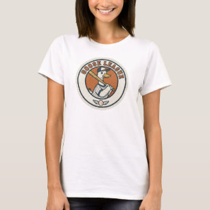 Camiseta Emblema de Beisebol do Remendo Retro da Liga do Ga