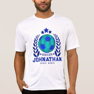 Camiseta Emblema de Bola de Futebol Tom Azul Presentes Ma