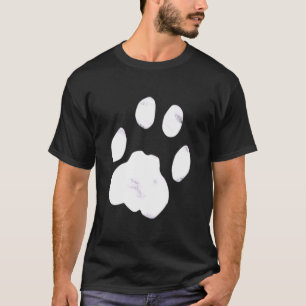 Camiseta Emblema de bolso estilo impressão de pata de gato
