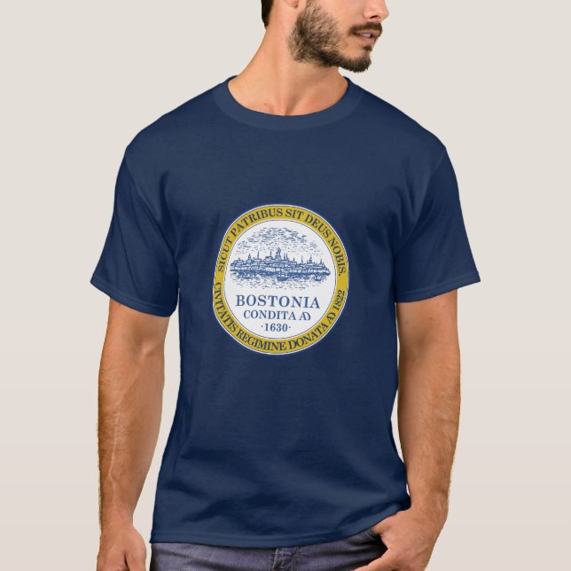 Camiseta Emblema de Boston, Massachusetts (Frente)
