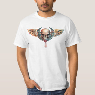 Camiseta Emblema de Caveira Alada de Honra