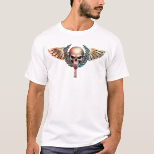 Camiseta Emblema de Caveira Alada de Honra