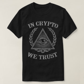 Camiseta Emblema de Design 'Confiamos na Criptomoeda'