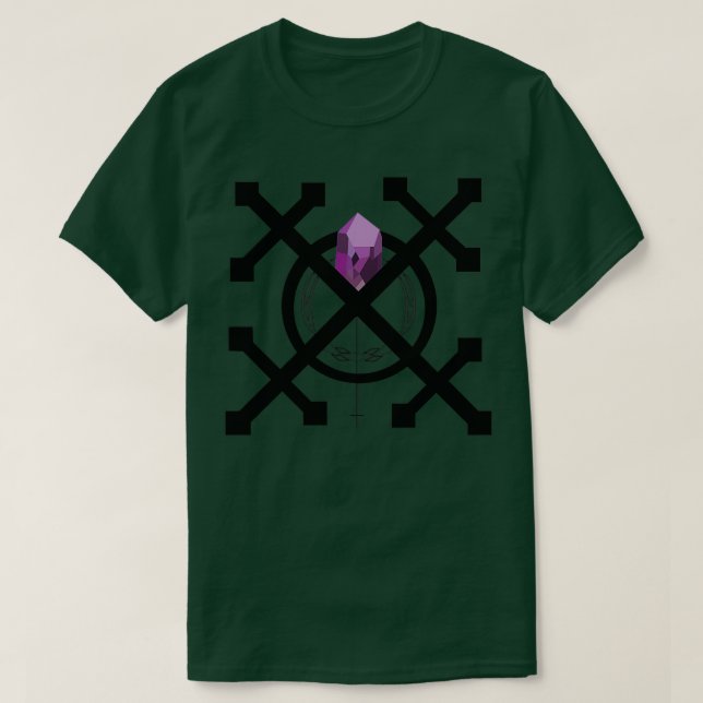 Camiseta Emblema de diamante roxo (Frente do Design)