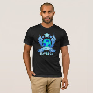 Camiseta Emblema de Estrela de Futebol Azul Presentes de