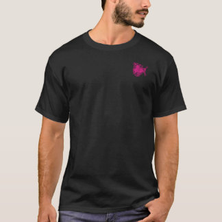 Camiseta Emblema de Gafanhoto em Renda Rosa Quente | Blosso
