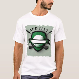 Camiseta Emblema de Golfe Escudo com Paus e Bola