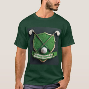 Camiseta Emblema de Golfe Verde com Tacinhas e Bola