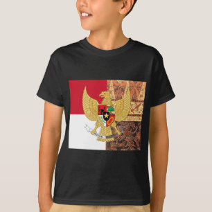 Camiseta Emblema de Indonésia - bandeira do Batik de Garud