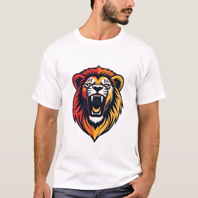 Camiseta Emblema de Leão Rugindo (Frente)