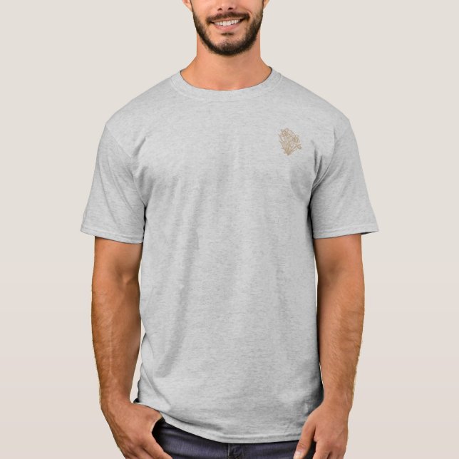 Camiseta Emblema de Narcisos de Renda Natural | Blossom Bas (Frente)