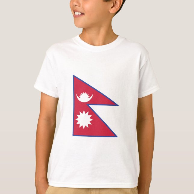 Camiseta Emblema de Sinalizador do Nepal (Frente)