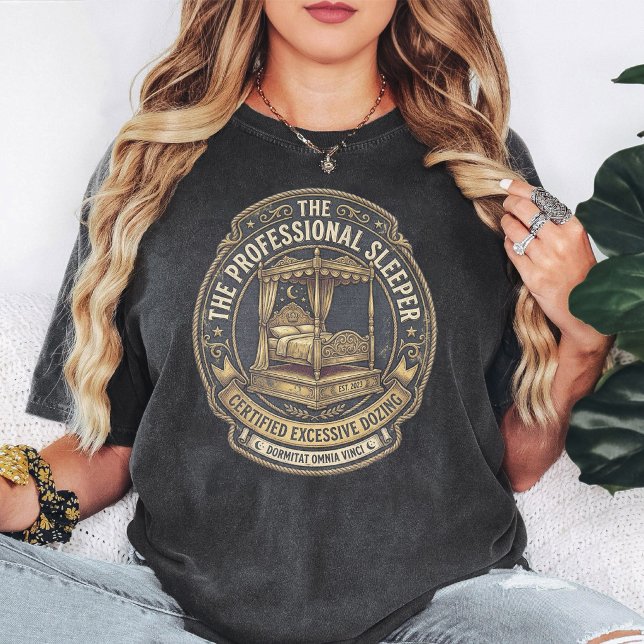Camiseta Emblema de Soneca Certificada Profissional (Criador carregado)