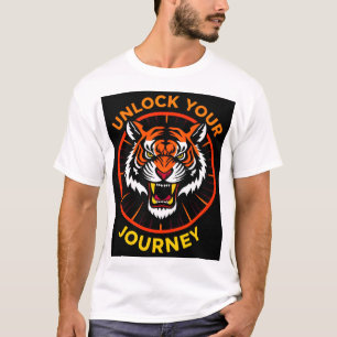 Camiseta Emblema de Tigre com Texto Motivacional