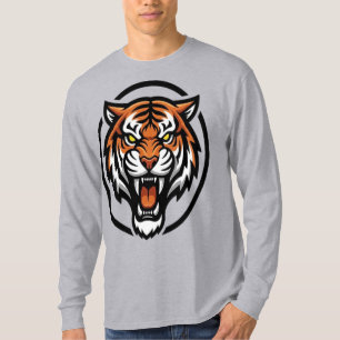 Camiseta Emblema de Tigre Rugindo