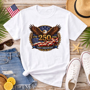 Camiseta Emblema do 250º Aniversário do Bronze Patriótico