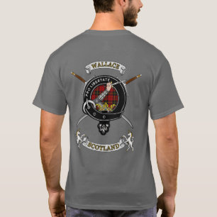 Camiseta Emblema do Clã Wallace Tartan & Espadas (verso)