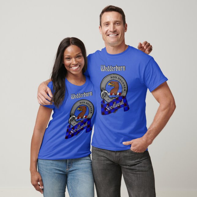 Camiseta Emblema do Clã Wedderburn & Tartan (Unissex)