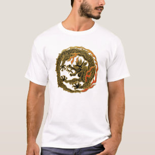 Camiseta Emblema do Dragão da Chama Dourada