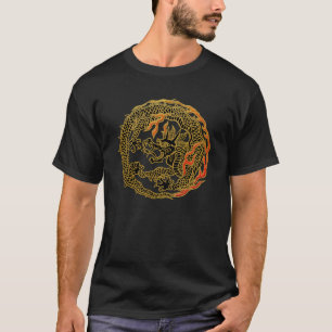 Camiseta Emblema do Dragão da Chama Dourada
