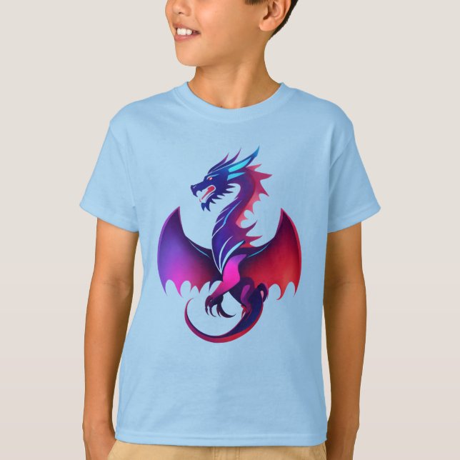 Camiseta "Emblema do Dragão Moderno" projetado (Frente)