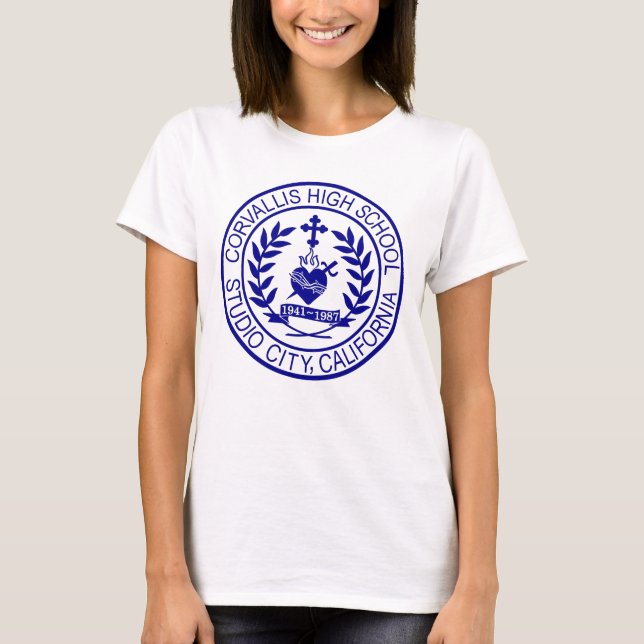 Camiseta Emblema do logotipo de Califórnia do segundo grau (Frente)