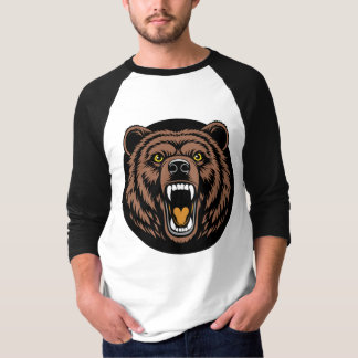 Camiseta Emblema do Poder do Urso Rugindo