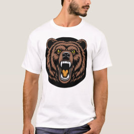 Camiseta Emblema do Poder do Urso Rugindo