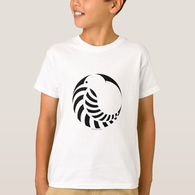 Camiseta Emblema do quivi de NZ/samambaia de prata (Frente)