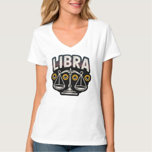 Camiseta Emblema do Zodíaco de Libra Místico