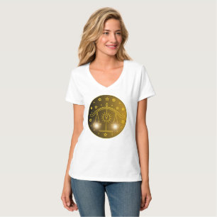 Camiseta Emblema do Zodíaco de Libra Símbolo Celestial Mi