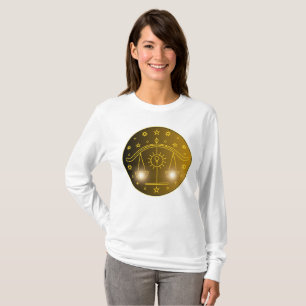 Camiseta Emblema do Zodíaco de Libra Símbolo Celestial Mi
