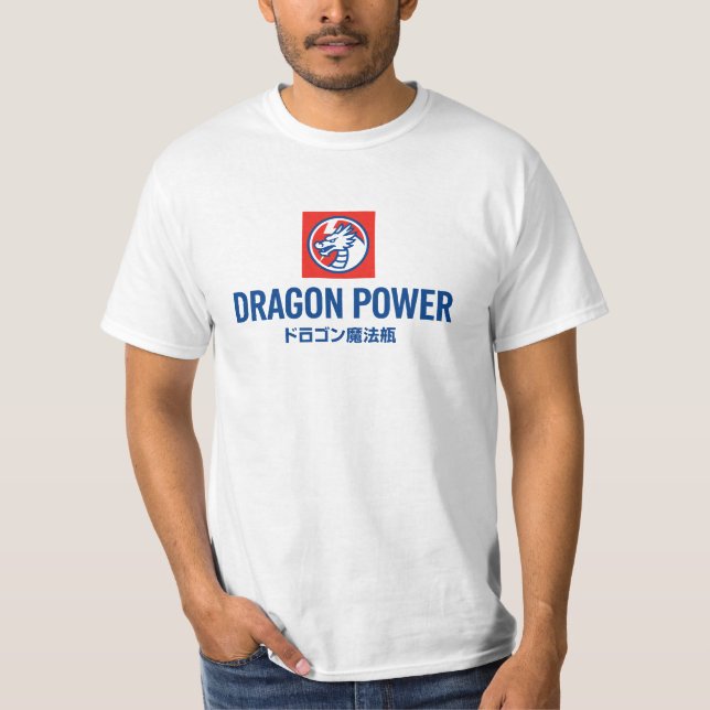 Camiseta Emblema Gráfico do Dragão Azul (Frente)