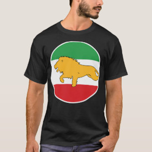 Camiseta Emblema Histórico da Bandeira do Leão e Sol do Irã