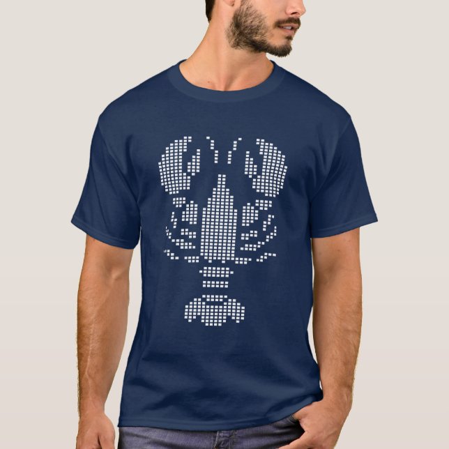 Camiseta Emblema Lagosta Pixel Mosaico (Frente)
