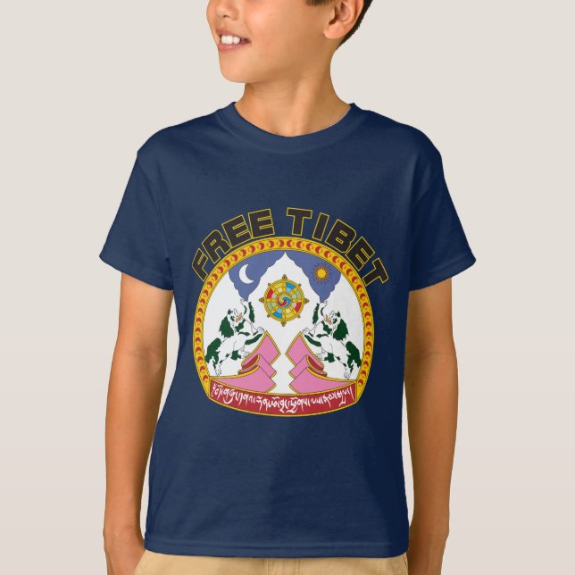 Camiseta Emblema livre de Tibet (Frente)