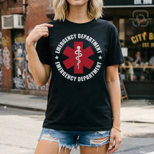 Camiseta Emblema Médico Estrela da Vida do Departamento de 