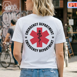 Camiseta Emblema Médico Estrela da Vida do Departamento de