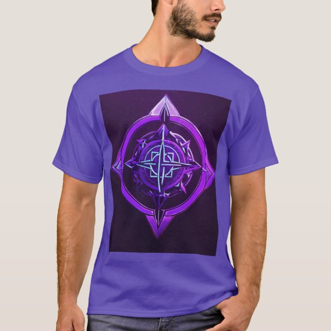Camiseta Emblema Místico - Teto de Símbolo Roxo (Frente)