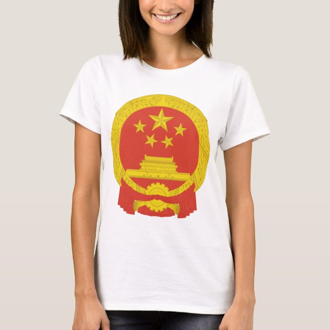 Camiseta Emblema Nacional da República das Pessoas da China (Frente)
