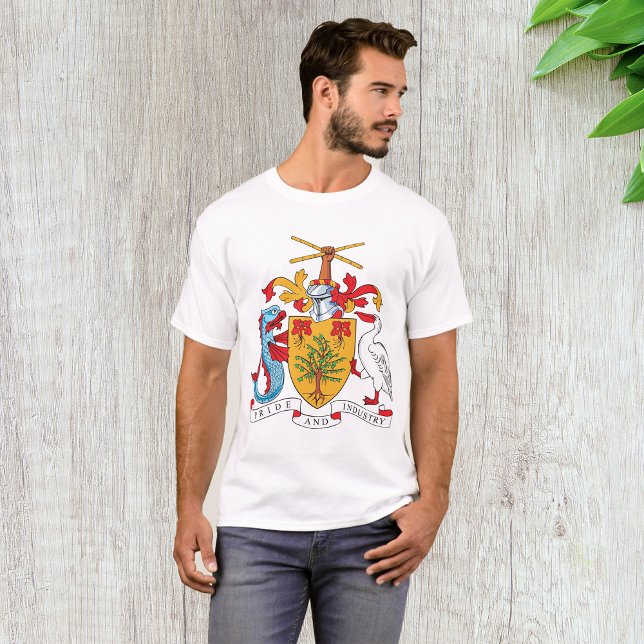 Camiseta Emblema Nacional do Casaco de Armas de Barbados (Criador carregado)