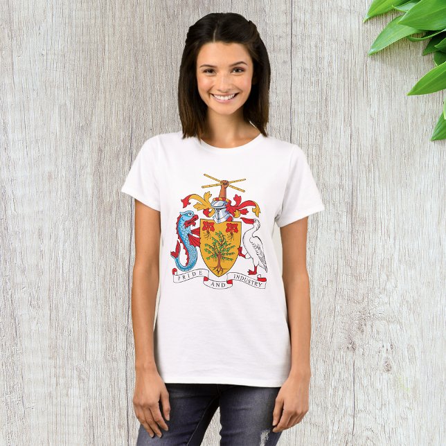 Camiseta Emblema Nacional do Casaco de Armas de Barbados (Criador carregado)
